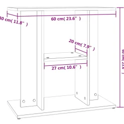 vidaXL Aquariumstandaard 60x30x60 cm bewerkt hout wit