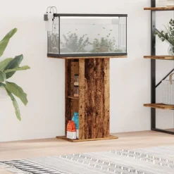vidaXL Aquariumstandaard 36x60,5x72,5 cm bewerkt hout oud houtkleurig