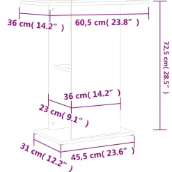 vidaXL Aquariumstandaard 81x36x73 cm bewerkt hout grijs sonoma eiken