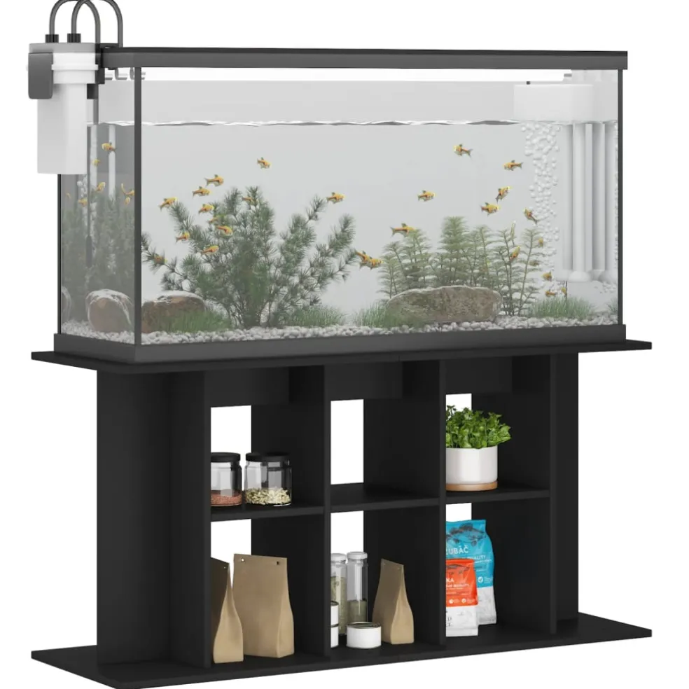 vidaXL Aquariumstandaard 120x40x60 cm bewerkt hout zwart