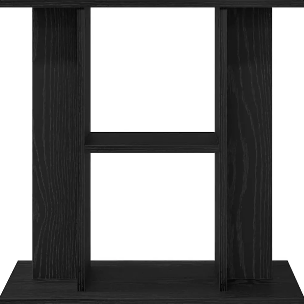 vidaXL Aquariumstandaard Zwart Eiken 60x30x60 cm Bewerkt Hout