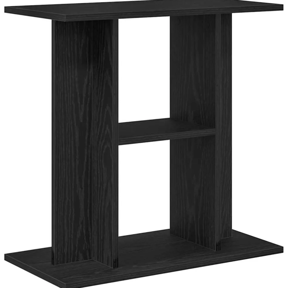 vidaXL Aquariumstandaard Zwart Eiken 60x30x60 cm Bewerkt Hout