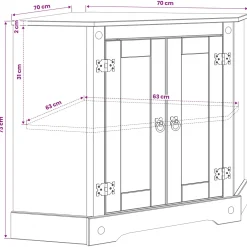 vidaXL Aquarium Stand CORONA Bruin 70 x 70 x 73 cm 300 kg