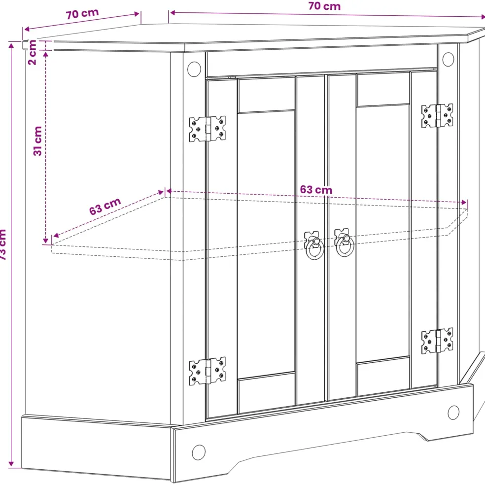 vidaXL Aquarium Stand CORONA Wit 70 x 70 x 73 cm 300 kg