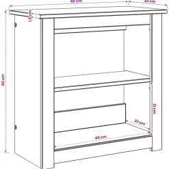 vidaXL Aquarium Stand PANAMA Wit en Bruin 60 x 30 x 60 cm 150 kg