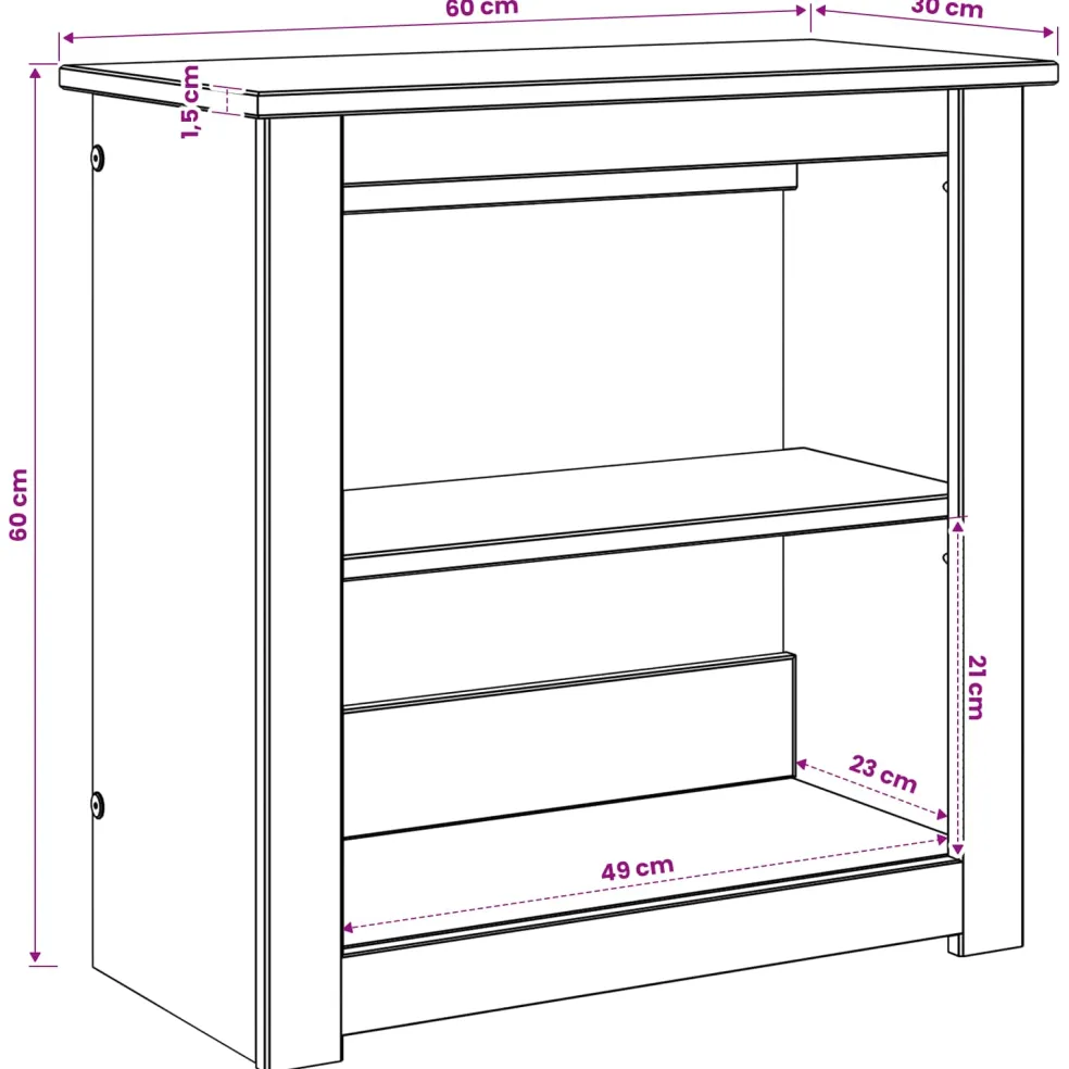 vidaXL Aquarium Stand PANAMA Wit en Bruin 60 x 30 x 60 cm 150 kg