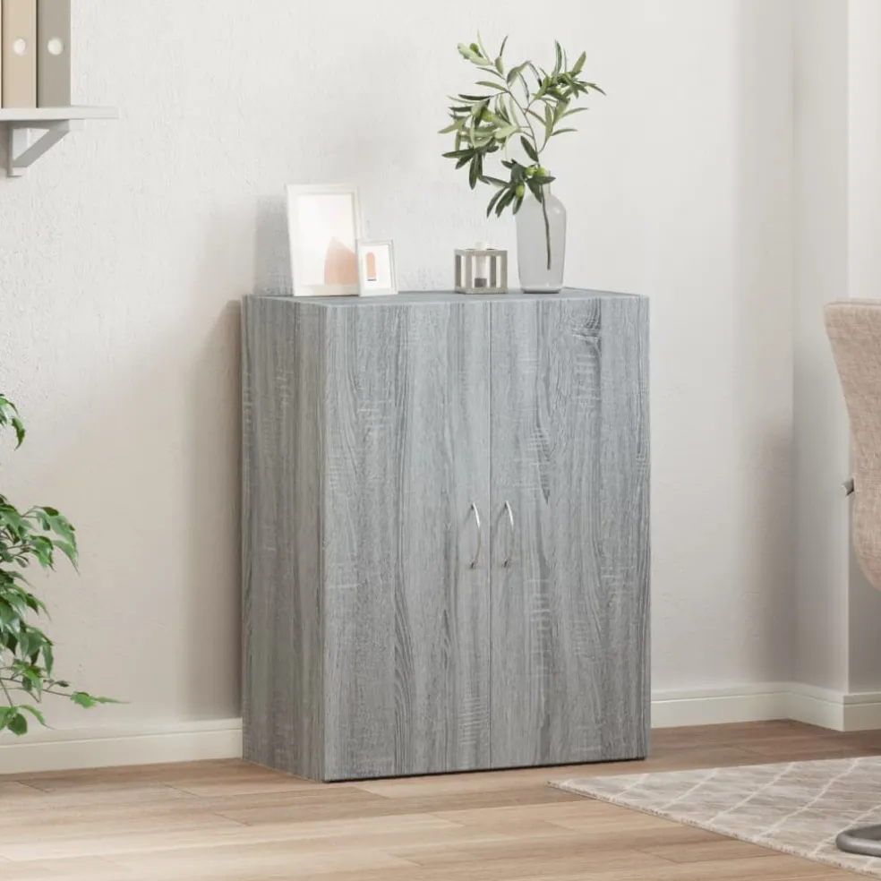 vidaXL Archiefkast 60x32x77,5 cm bewerkt hout grijs sonoma eiken