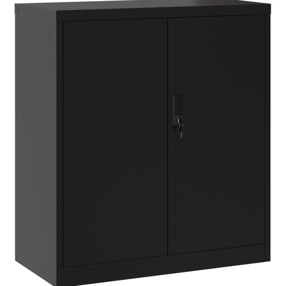 vidaXL Archiefkast 79x40x90 cm staal zwart