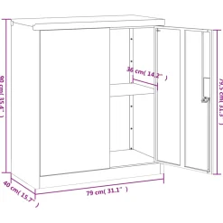 vidaXL Archiefkast 79x40x90 cm staal zwart