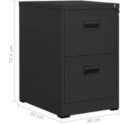 vidaXL Archiefkast 46x62x72,5 cm staal antracietkleurig