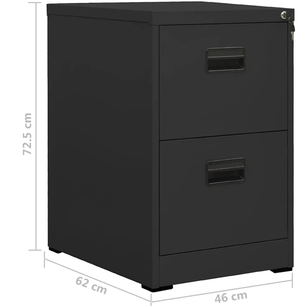 vidaXL Archiefkast 46x62x72,5 cm staal antracietkleurig