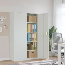 vidaXL Archiefkast 105x40x180 cm staal lichtgrijs