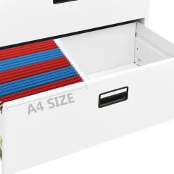 vidaXL Archiefkast 90x46x72,5 cm staal wit