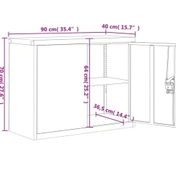 vidaXL Archiefkast 90x40x70 cm staal lichtgrijs en blauw