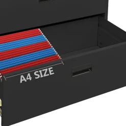 vidaXL Archiefkast 90x46x134 cm staal antracietkleurig