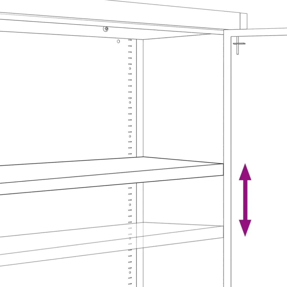 vidaXL Archiefkast 105x40x180 cm staal wit