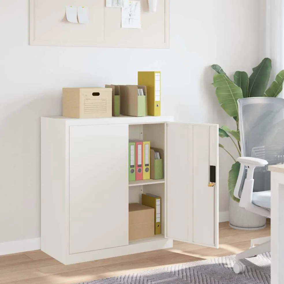 vidaXL Archiefkast 79x40x90 cm staal wit