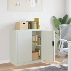 vidaXL Archiefkast 79x40x90 cm staal lichtgrijs