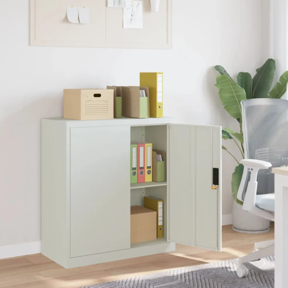 vidaXL Archiefkast 79x40x90 cm staal lichtgrijs