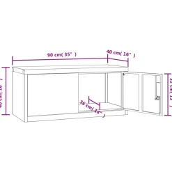 vidaXL Archiefkast 90x40x40 cm staal wit
