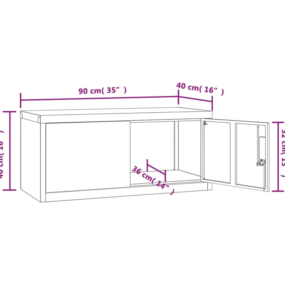 vidaXL Archiefkast 90x40x40 cm staal wit