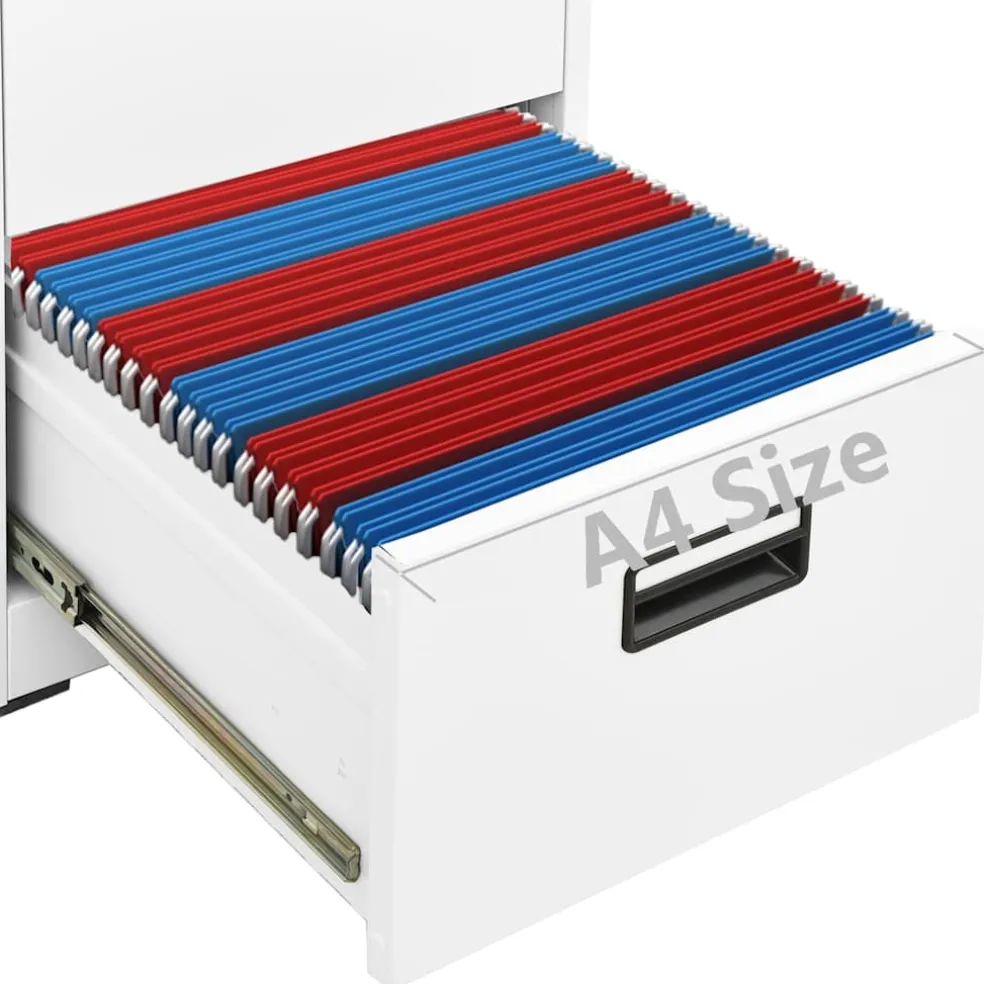 vidaXL Archiefkast 46x62x72,5 cm staal wit