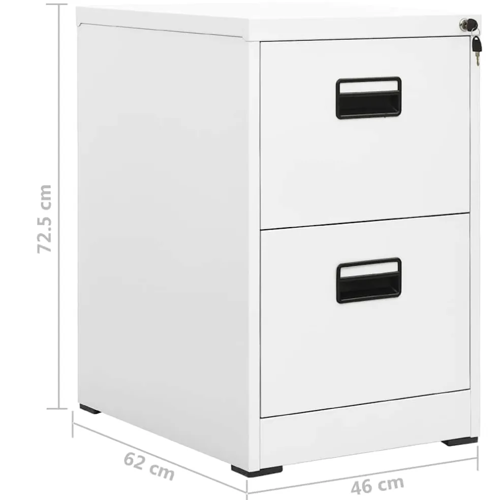 vidaXL Archiefkast 46x62x72,5 cm staal wit