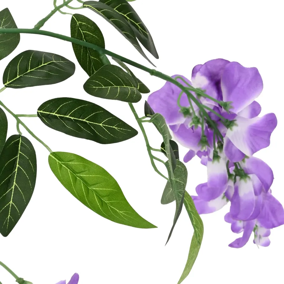 vidaXL Artificial Bean Flower Tree Paars 80 x 18 x 160 cm Stof en Hout