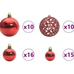vidaXL Artificial Pre-lit Kerstboom met Ballenset Groen 180 cm