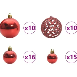 vidaXL Artificial Pre-lit Kerstboom met Ballenset Groen 180 cm