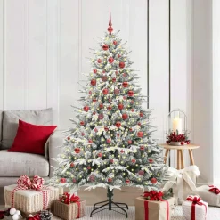 vidaXL Artificial Pre-lit Kerstboom met Ballenset Groen 180 cm