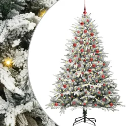 vidaXL Artificial Pre-lit Kerstboom met Ballenset Groen 180 cm
