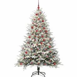 vidaXL Artificial Pre-lit Kerstboom met Ballenset Groen 180 cm