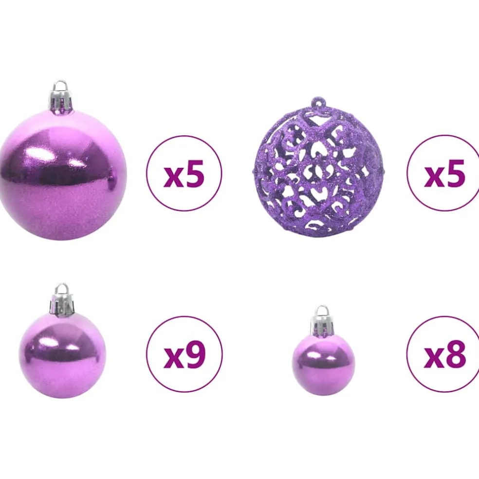 vidaXL Artificial Pre-lit Kerstboom met Ballenset Groen 150 cm