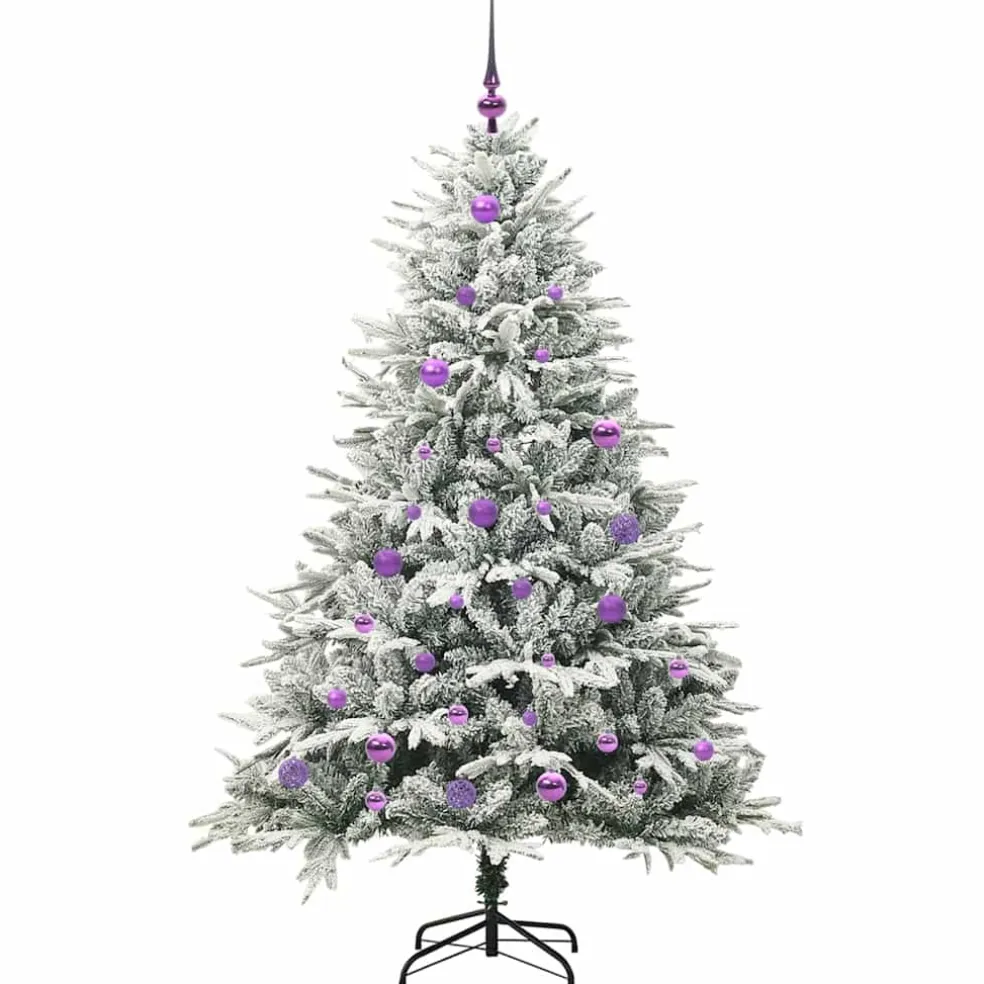 vidaXL Artificial Pre-lit Kerstboom met Ballenset Groen 150 cm