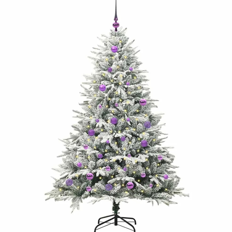 vidaXL Artificial Pre-lit Kerstboom met Ballenset Groen 150 cm