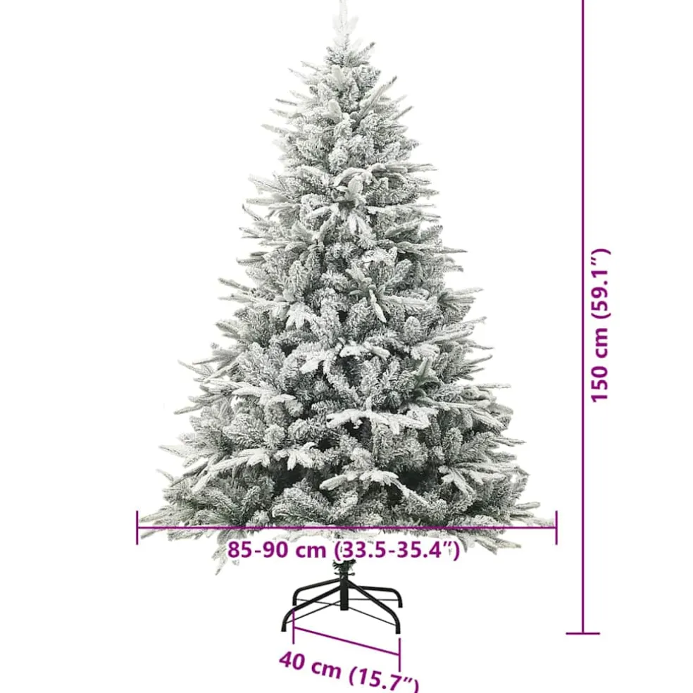 vidaXL Artificial Pre-lit Kerstboom met Ballenset Groen 150 cm