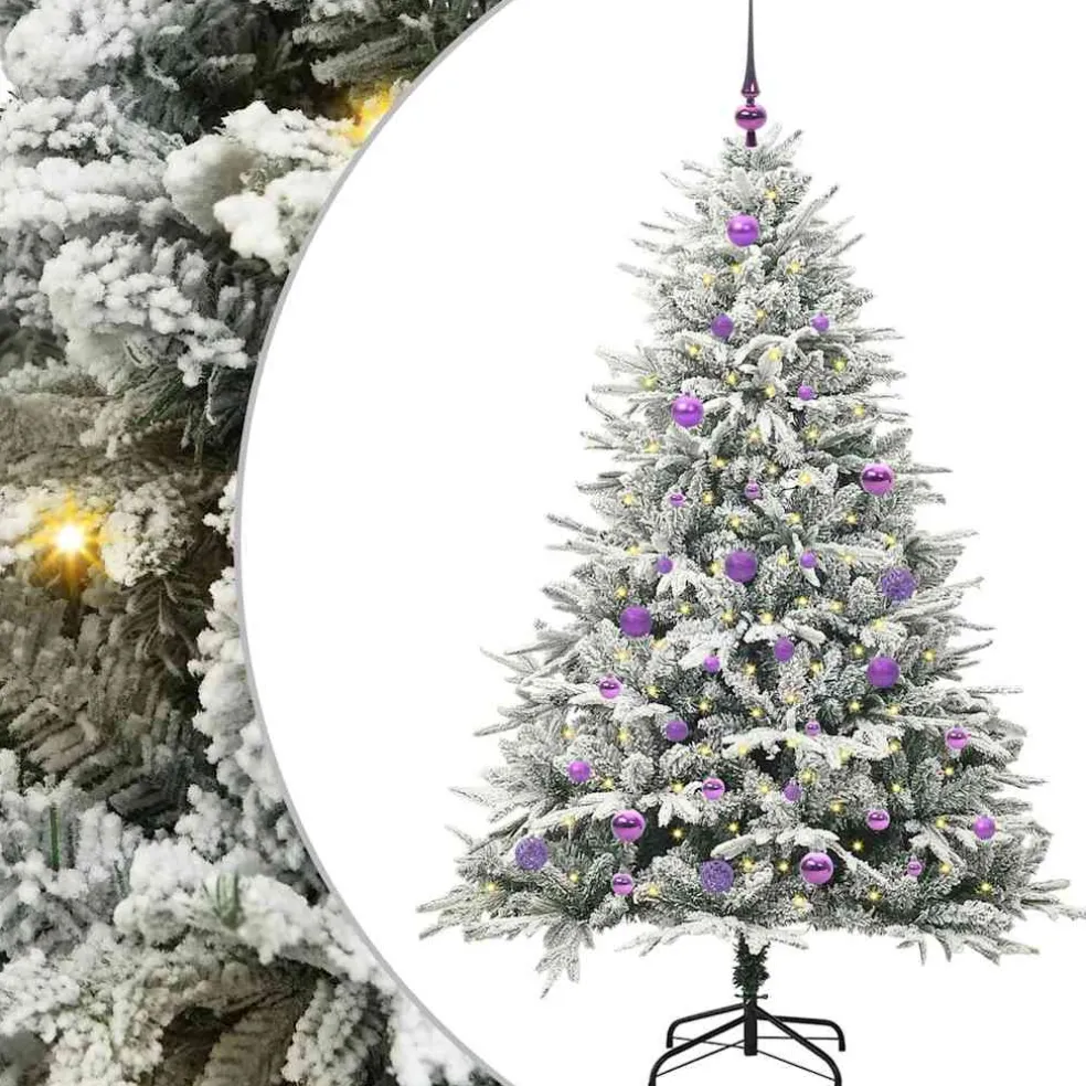 vidaXL Artificial Pre-lit Kerstboom met Ballenset Groen 150 cm