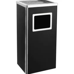 vidaXL Asbak/prullenbak 45 L staal zwart