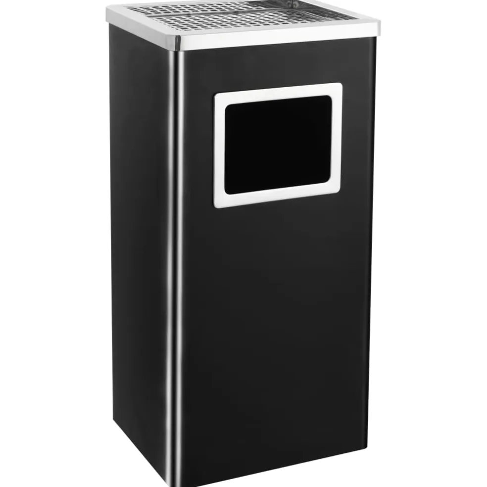 vidaXL Asbak/prullenbak 45 L staal zwart