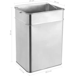 vidaXL Asbak/prullenbak 45 L staal zwart