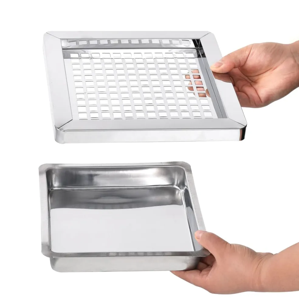 vidaXL Asbak/prullenbak 36 L staal zwart
