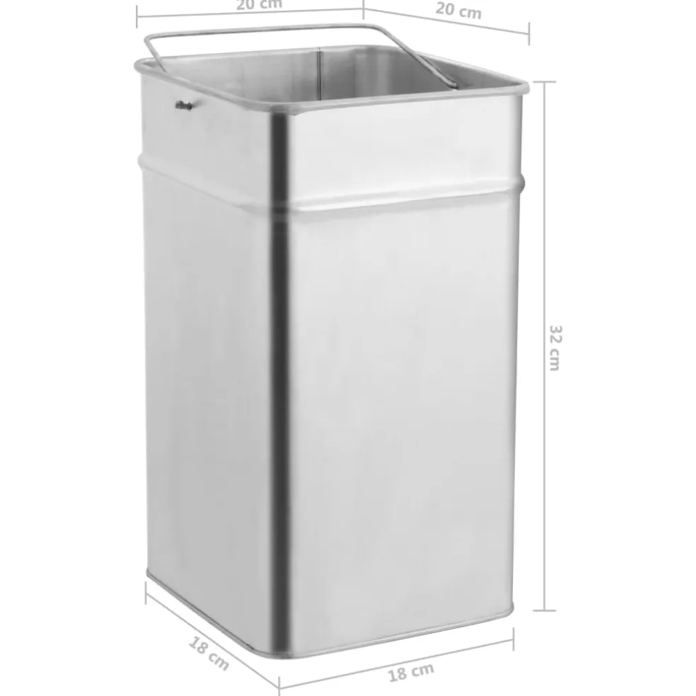 vidaXL Asbak/prullenbak 36 L staal zwart