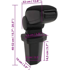 vidaXL Autoarmsteun voor HYUNDAI I20 (2015-2019) 15x32x(40-52) cm ABS zwart