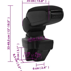 vidaXL Autoarmsteun 15x35x(33-49,5) cm ABS zwart