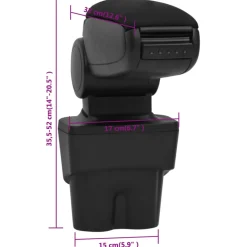 vidaXL Autoarmsteun 17x32x(35,5-52) cm ABS zwart