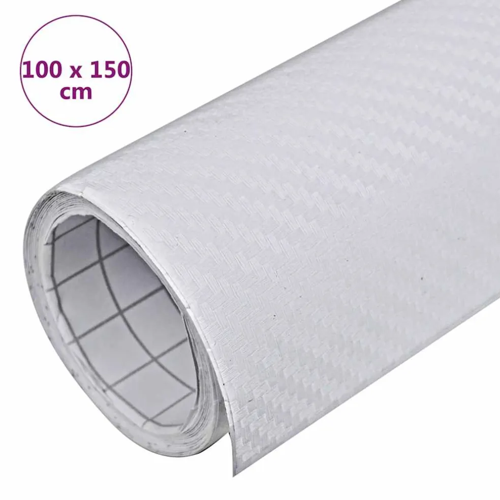 vidaXL Autofolie 3D 100x150 cm wit