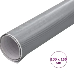 vidaXL Autofolie 4D 100x150 cm zilverkleurig