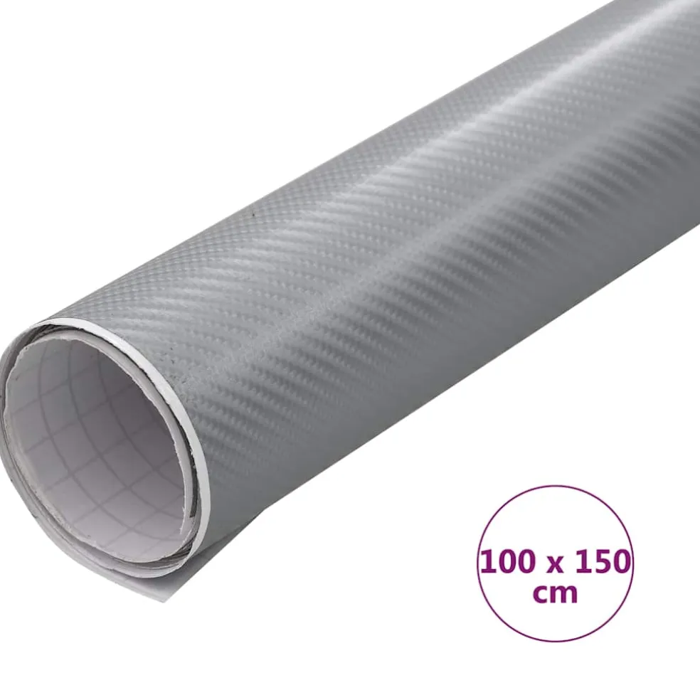 vidaXL Autofolie 4D 100x150 cm zilverkleurig