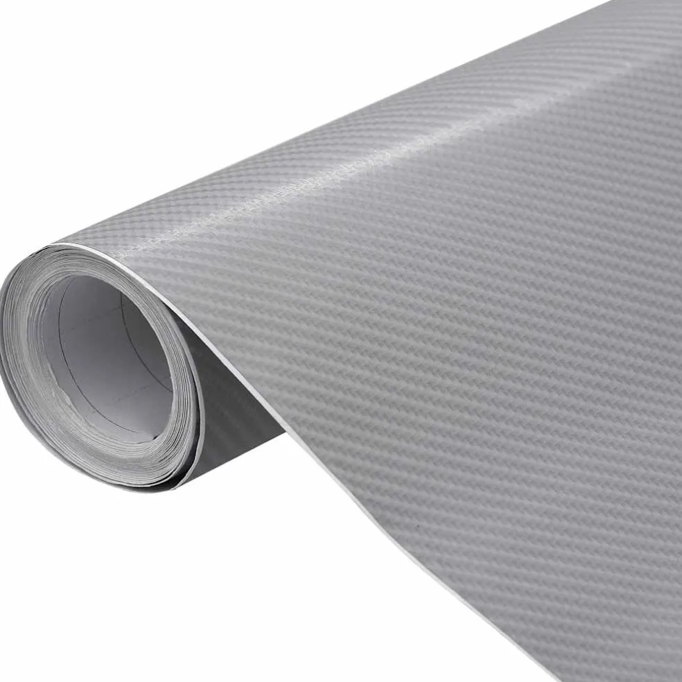 vidaXL Autofolie 4D 100x150 cm zilverkleurig
